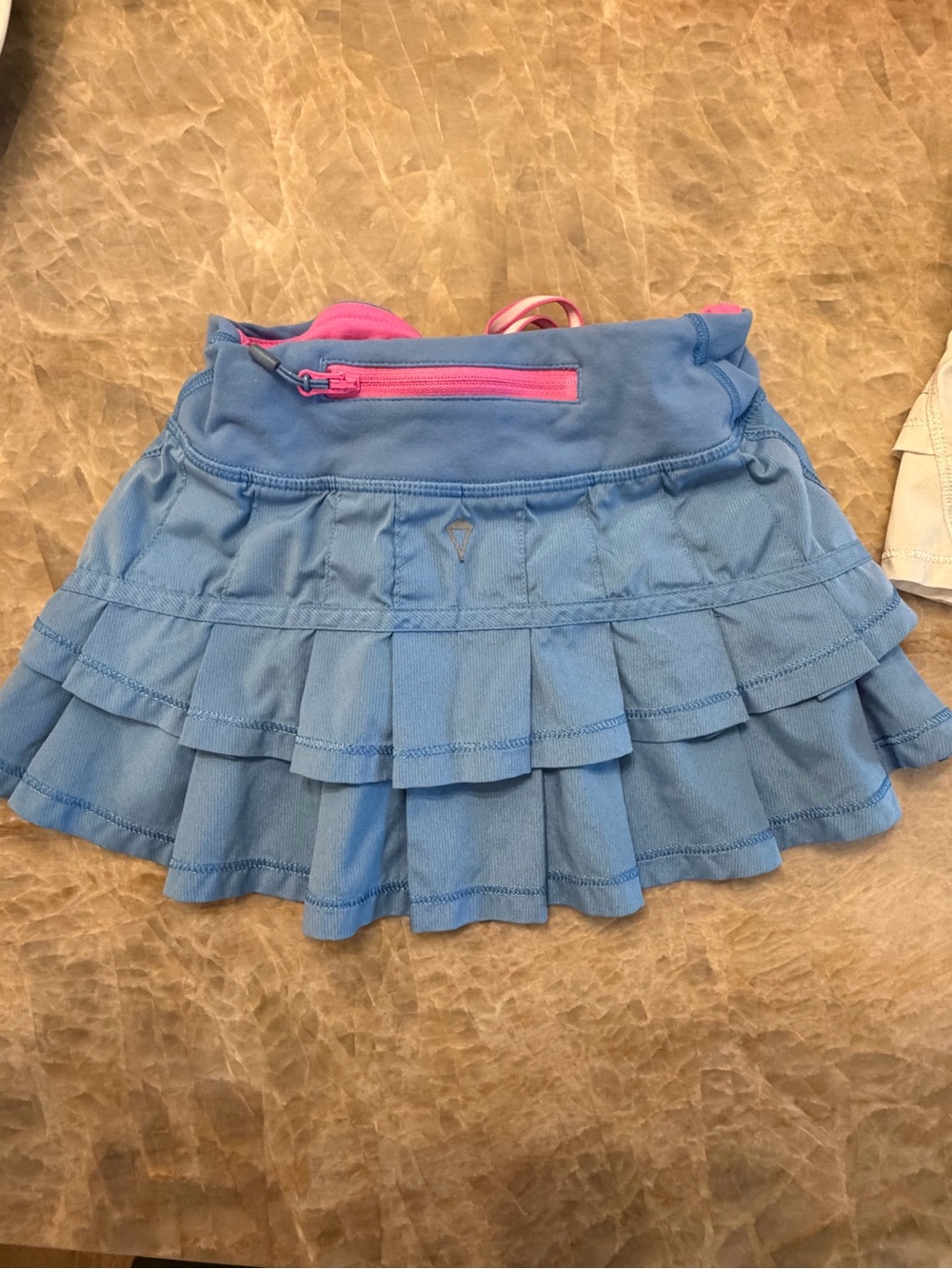 Ivivva / Lululemon Girls Blue Ruffle Skirt with Pink Trim 6